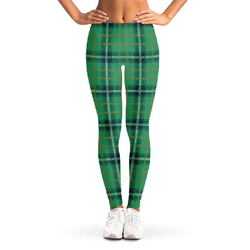 Exclusive Deal St. Patrick's Day Tartan Pattern Print Women's Leggings