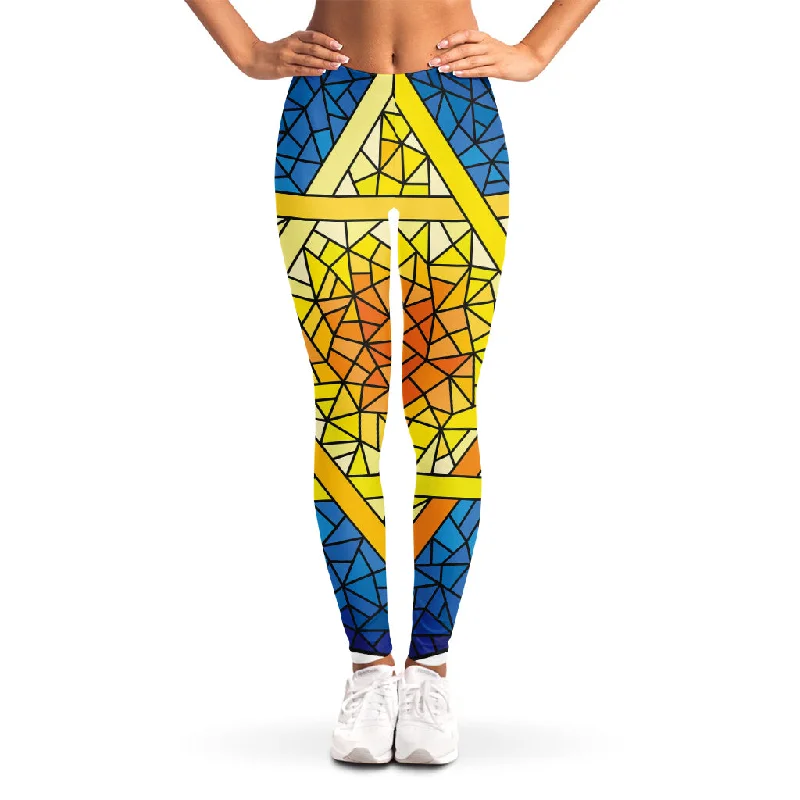 Mega Sale Stained Glass Star of David Print Women's Leggings