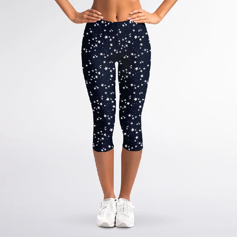 Now or Never Star Sky Pattern Print Women's Capri Leggings
