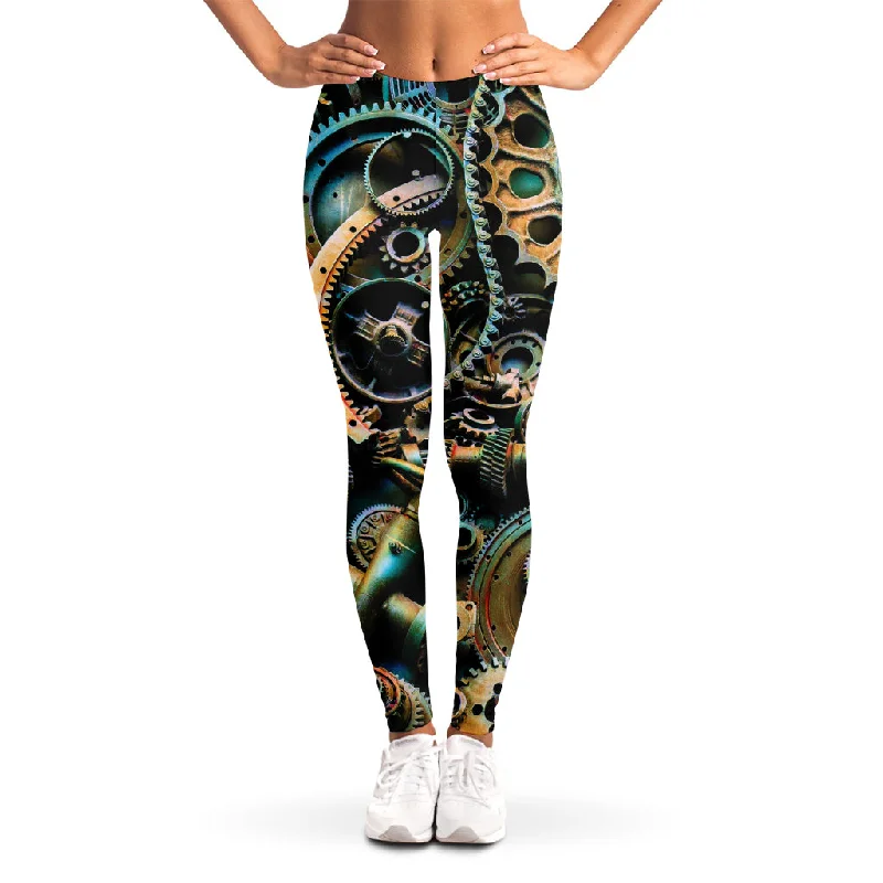 New Deals Steampunk Cogs And Gears Print Women's Leggings