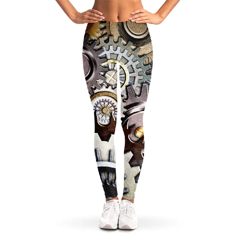 Price Rollback Steampunk Gears And Cogs Print Women's Leggings