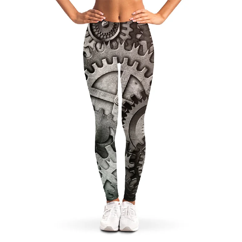 Limited Availability Steampunk Metal Gears Print Women's Leggings