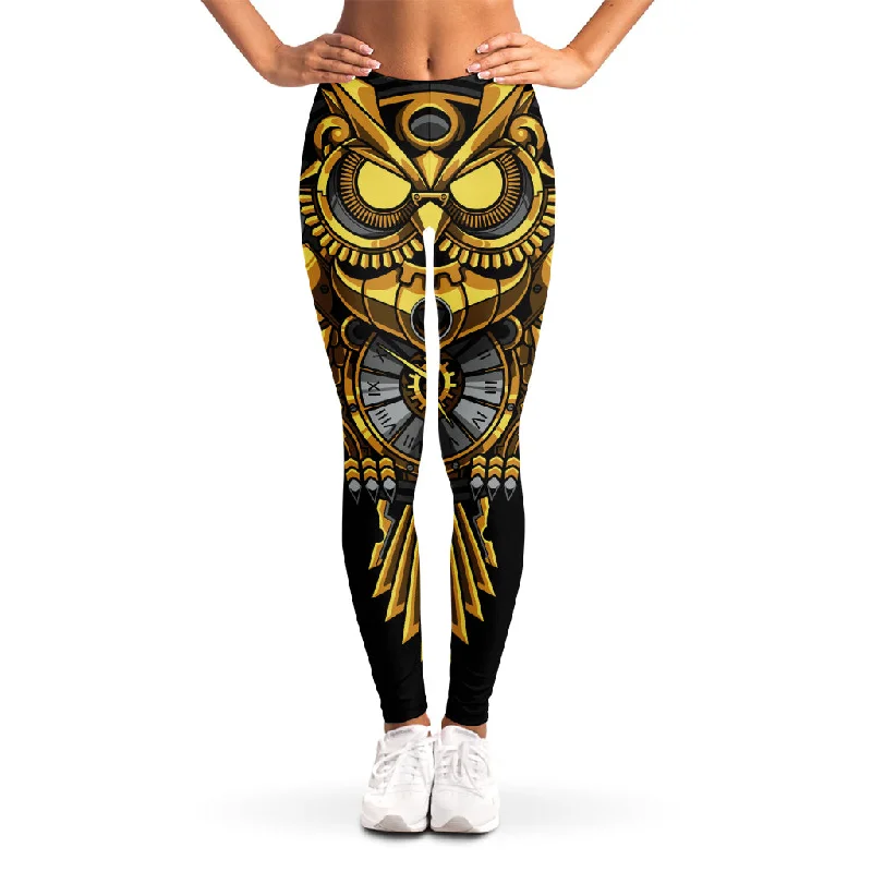 Extra Savings Steampunk Owl Print Women's Leggings