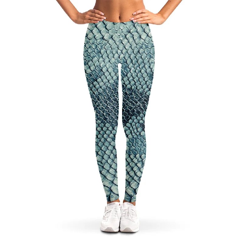 Big Discounts Steel Blue Snakeskin Print Women's Leggings