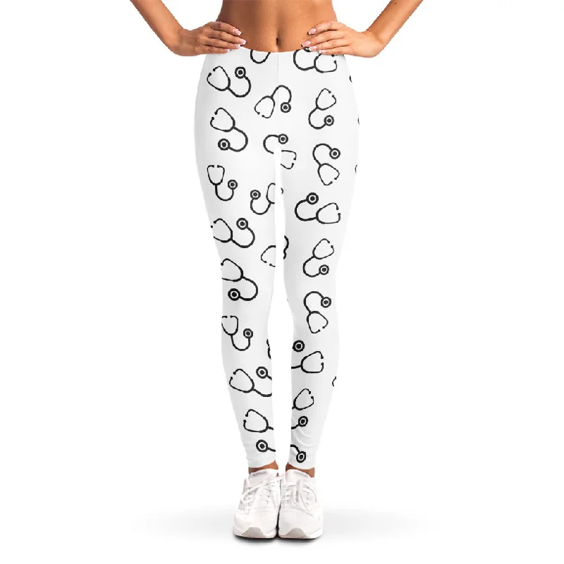 Final Markdown Stethoscope Sign Pattern Print Women's Leggings