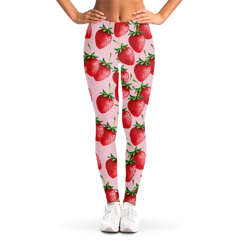 Incredible Offers Strawberry Fruit Pattern Print Women's Leggings
