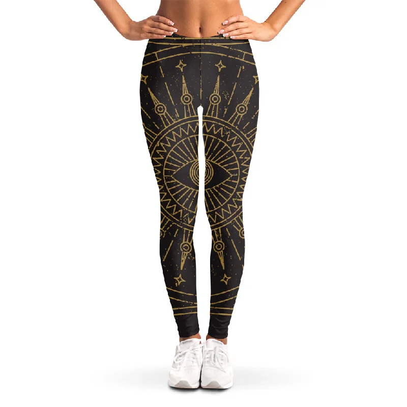 Exclusive Offers Sun All Seeing Eye Print Women's Leggings