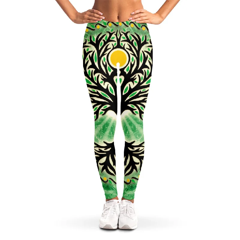 Clearance Items Sun And Moon Yggdrasil Print Women's Leggings