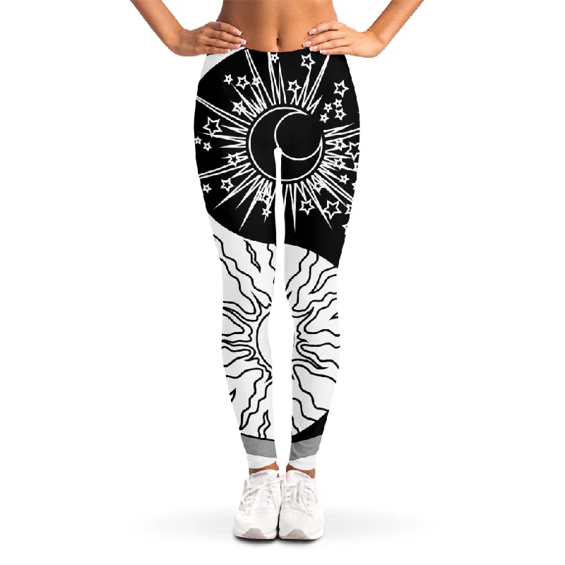 Great Bargains Sun And Moon Yin Yang Print Women's Leggings
