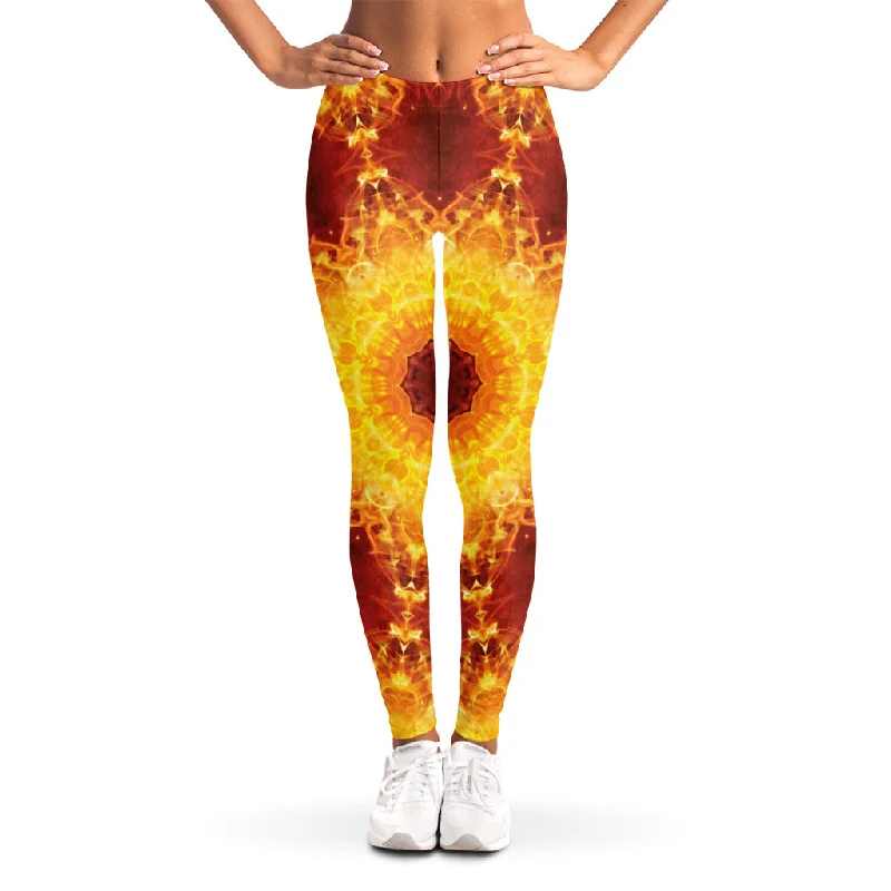 Today’s Deal Sun Fire Kaleidoscope Print Women's Leggings