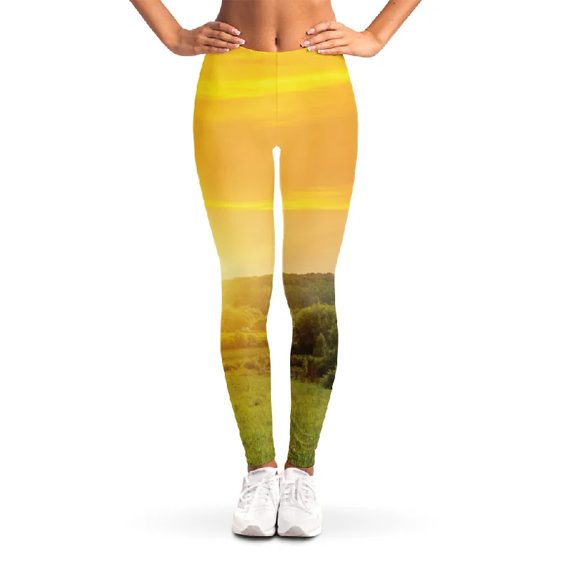 The Best Prices Sunrise Field Print Women's Leggings