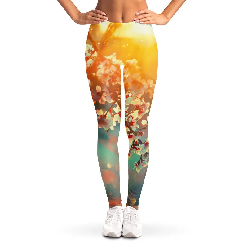Savings Galore Sunrise Japanese Cherry Blossom Print Women's Leggings