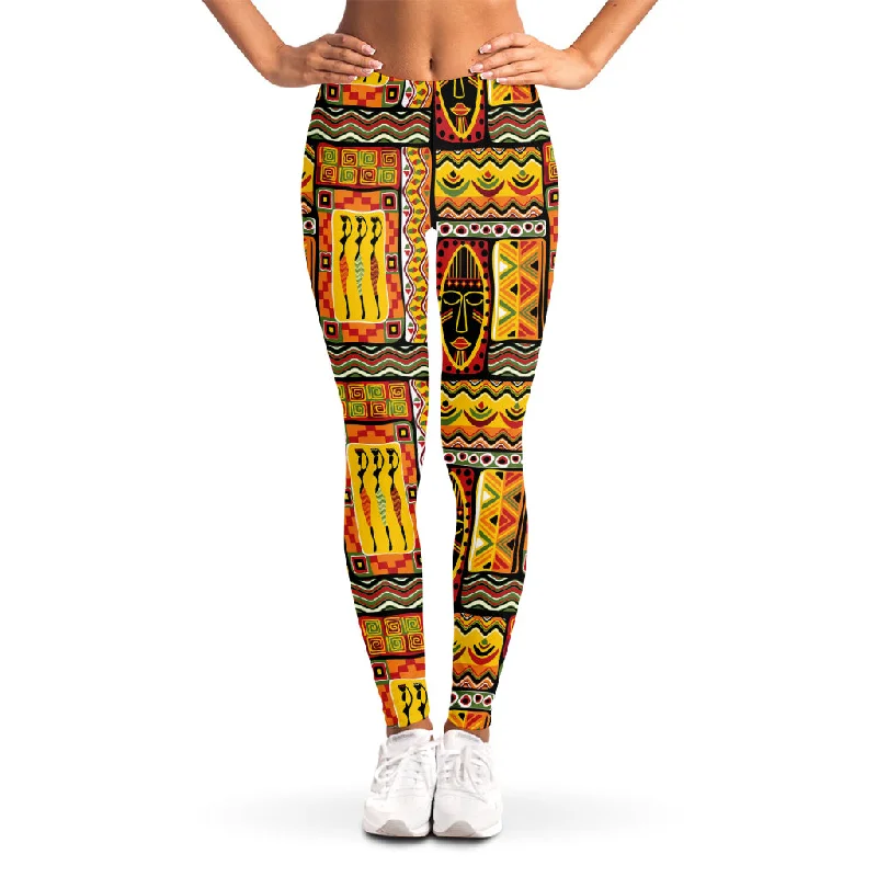 Early Access Sunset Ethnic African Tribal Print Women's Leggings