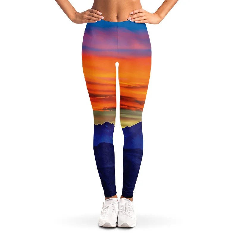 Lowest Price Sunset Mountain Print Women's Leggings