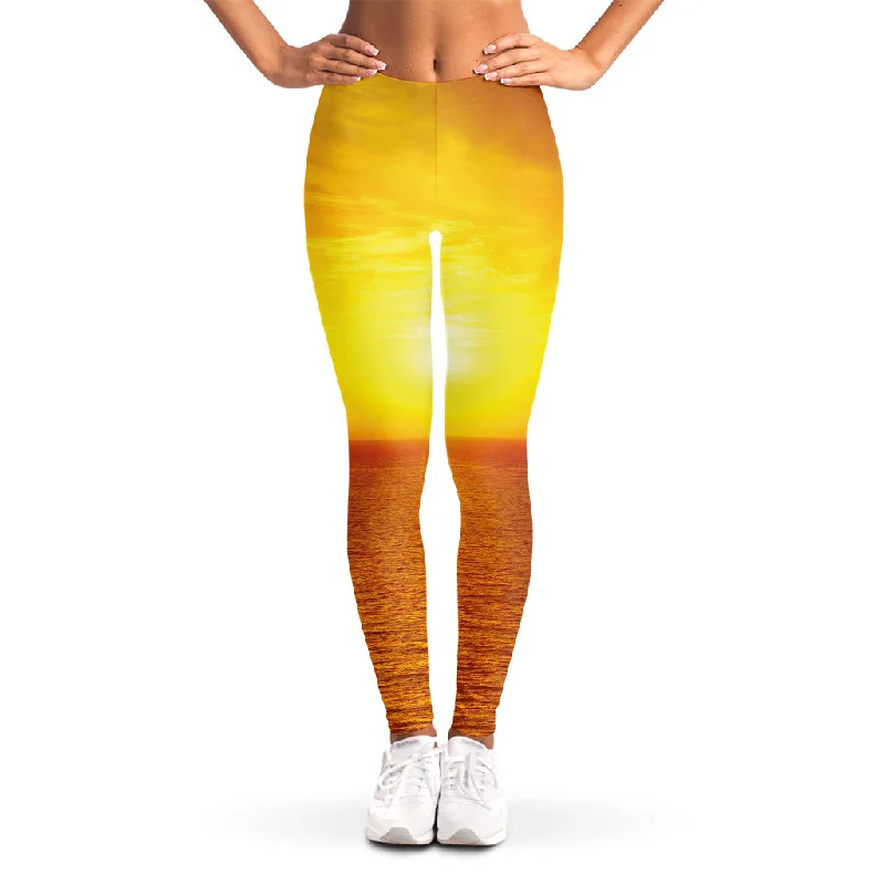 Limited Availability Sunset Over Sea Print Women's Leggings