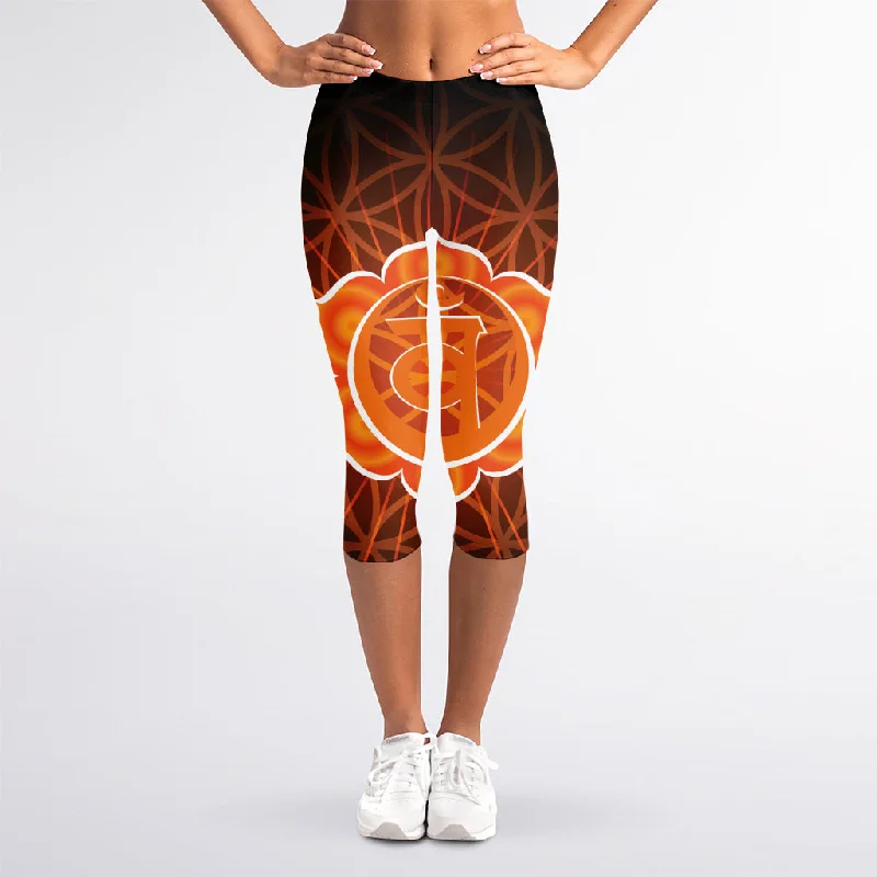 Sale Event Swadhisthana Chakra Spiritual Print Women's Capri Leggings