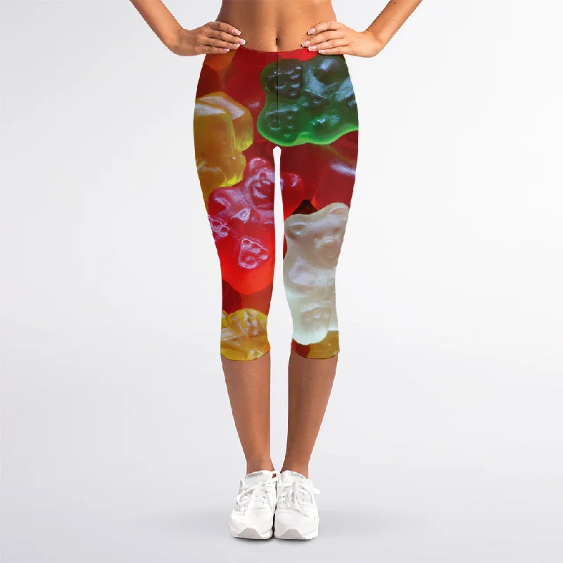 Massive Deals Sweet Gummy Bear Print Women's Capri Leggings