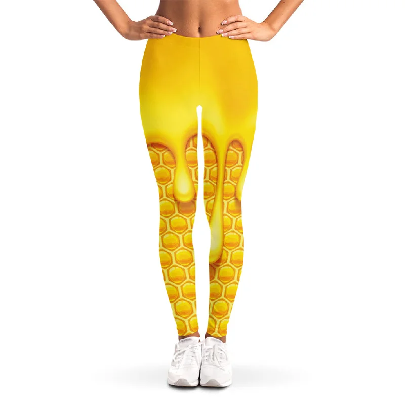 Bargain Blast Sweet Honey Bee Hive Print Women's Leggings