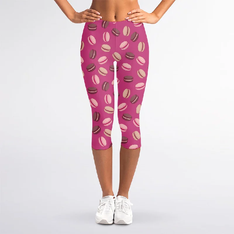 Fantastic Offers Sweet Macarons Pattern Print Women's Capri Leggings