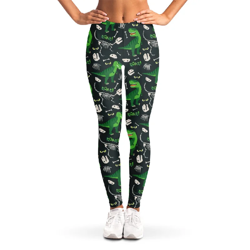 Friends and Family Sale T-Rex And Dino Fossil Pattern Print Women's Leggings