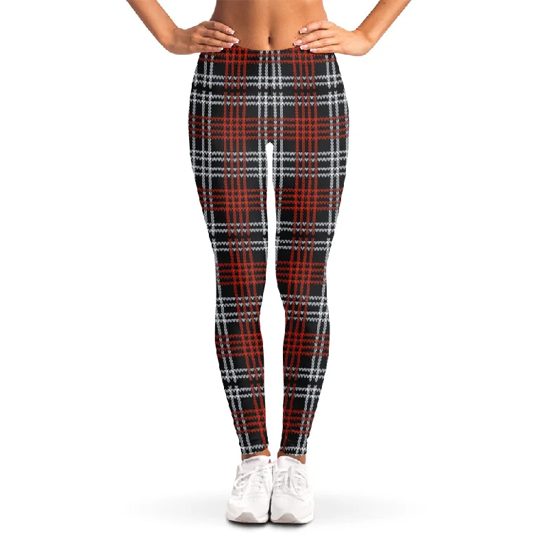 Holiday Sale Tartan Knitted Pattern Print Women's Leggings