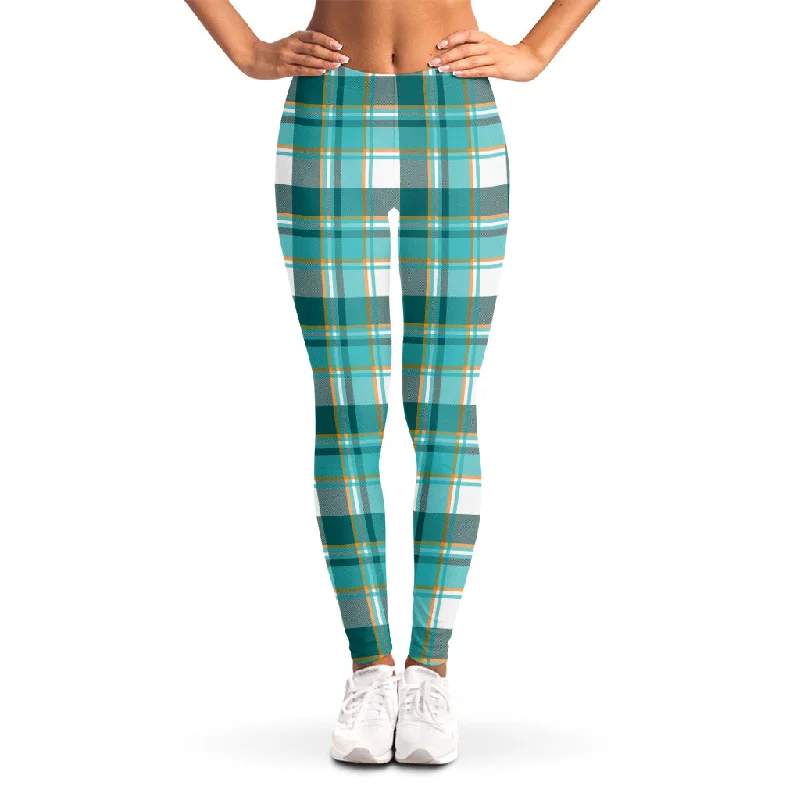 The Best Prices Teal Madras Pattern Print Women's Leggings