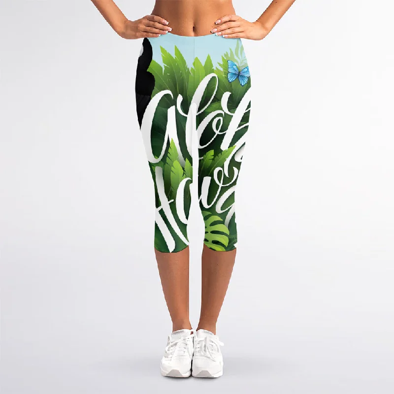 Weekend Deal Toucan Aloha Hawaii Print Women's Capri Leggings