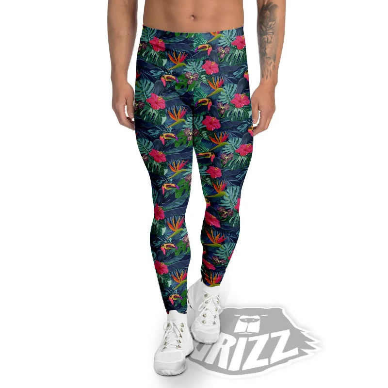 Super Deal Toucan Exotic Tropical Print Pattern Men's Leggings