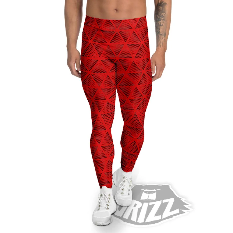 Special Price Triangle Dot Geometric Print Pattern Men's Leggings