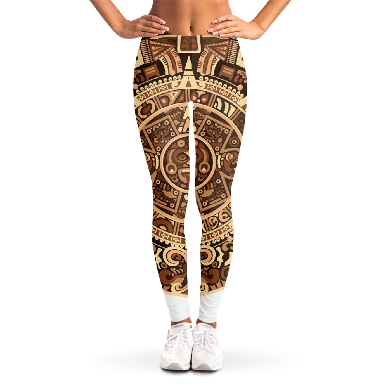 Price Smash Tribal Maya Calendar Print Women's Leggings