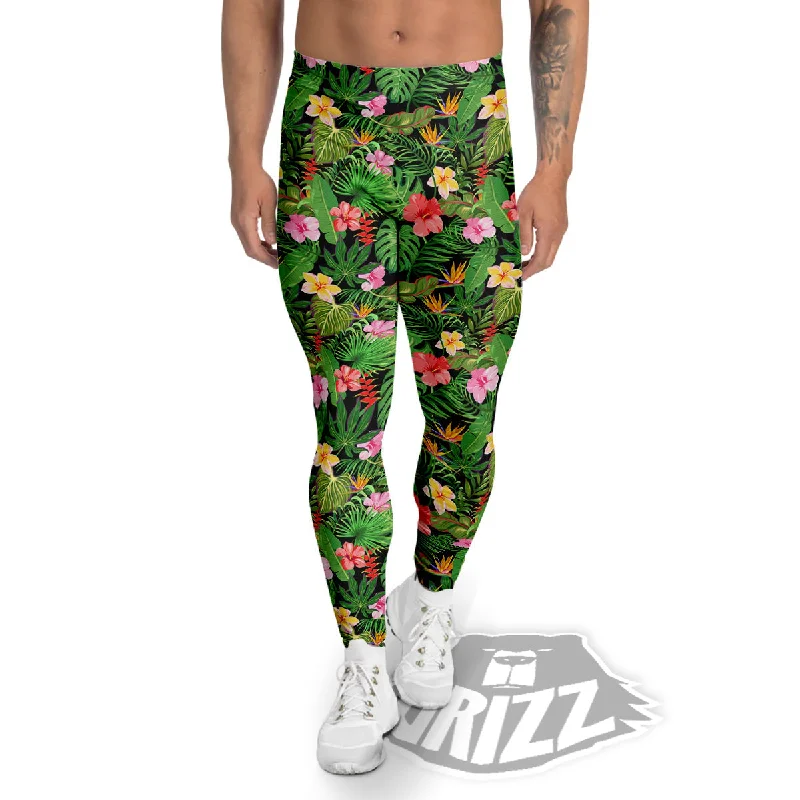 Sale Event Tropical Aloha Hibiscus Print Pattern Men's Leggings