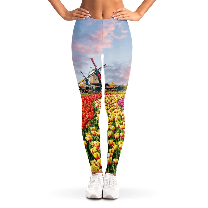Markdowns Tulip Field Print Women's Leggings