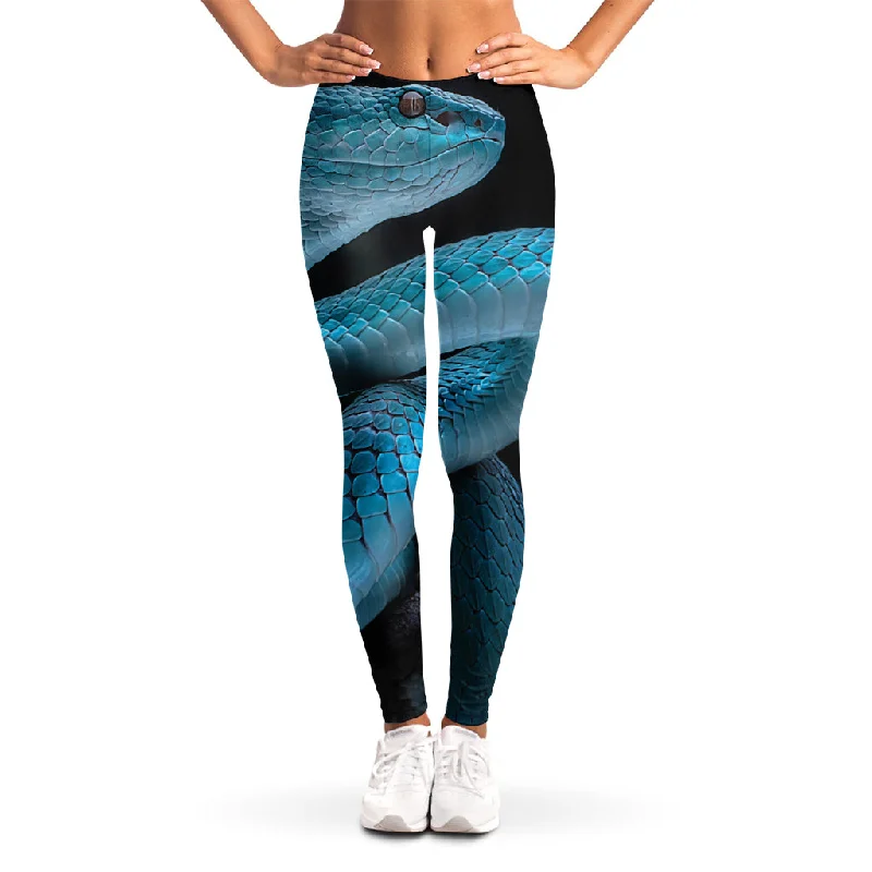Inventory Reduction Turquoise Snake Print Women's Leggings