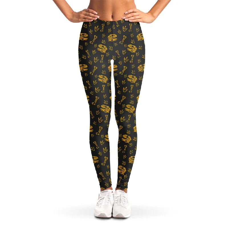 Grand Opening Sale Tyrannosaurus Dino Fossil Pattern Print Women's Leggings