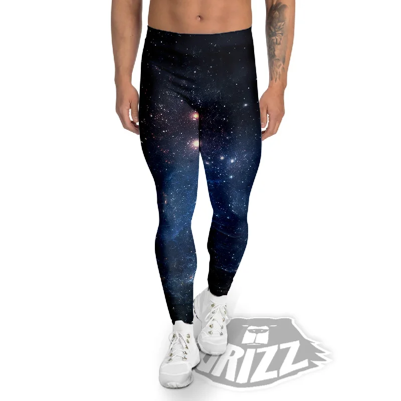 Stock Clearance Universe Galaxy Space Dark Nebula Print Men's Leggings