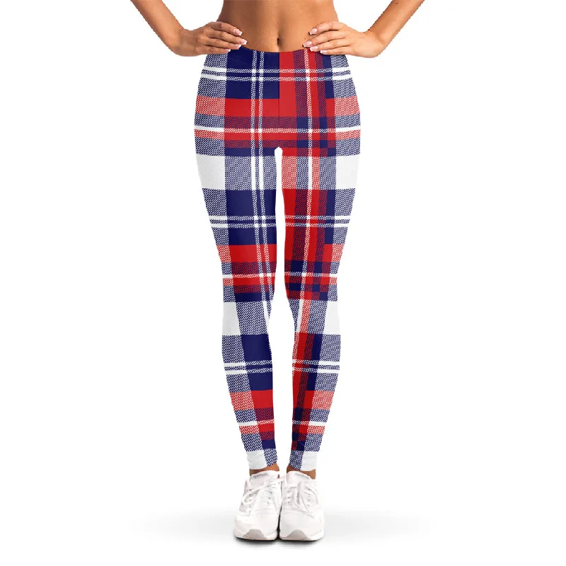 Limited Time Offer USA Plaid Pattern Print Women's Leggings