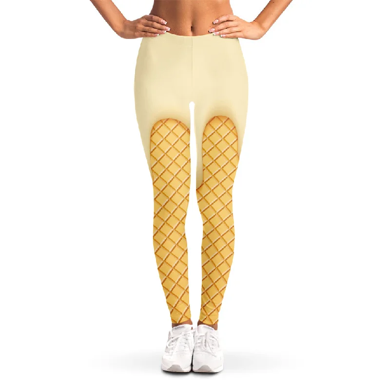 Price Rollback Vanilla Ice Cream Melted Print Women's Leggings