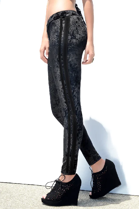 TIME-Limited Offer Varsity Stripe Velvet Leggings