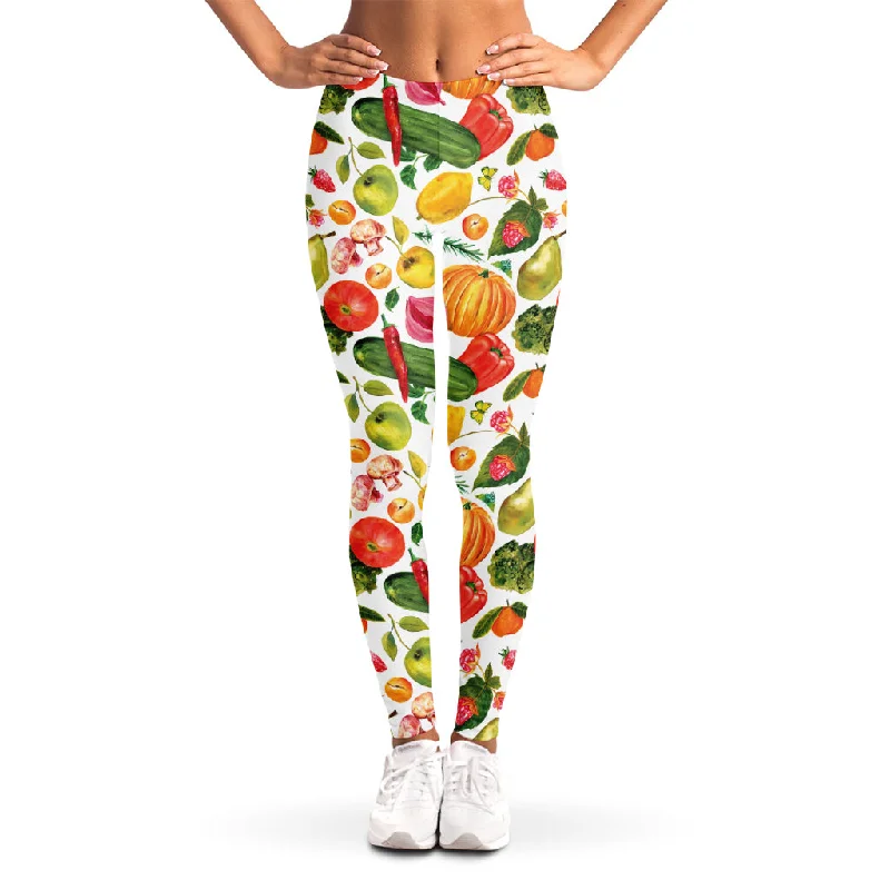 Sale Event Vegan Fruits And Vegetables Print Women's Leggings
