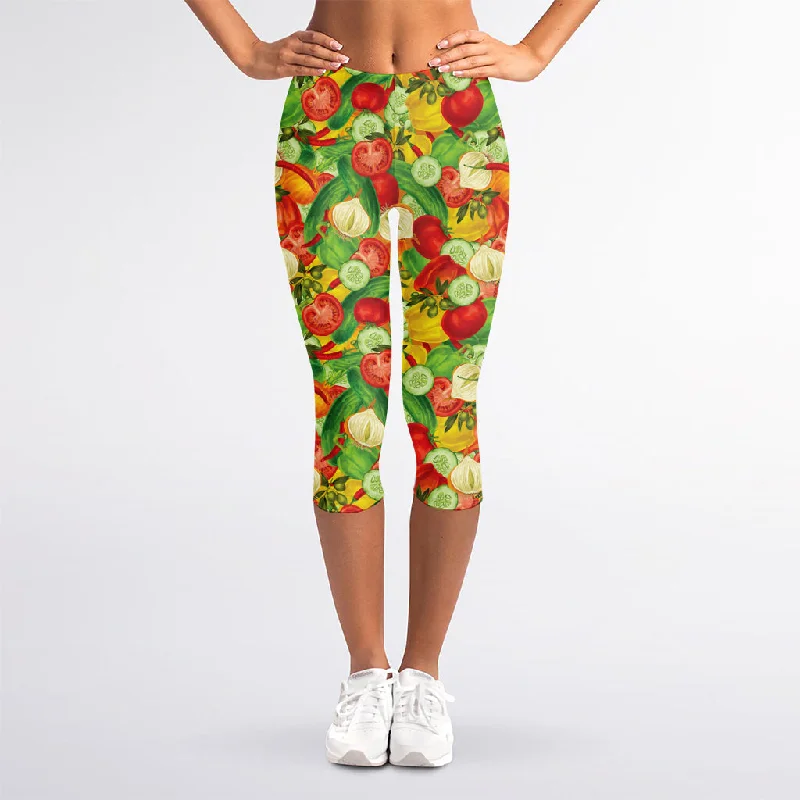 Fantastic Offers Vegan Pattern Print Women's Capri Leggings