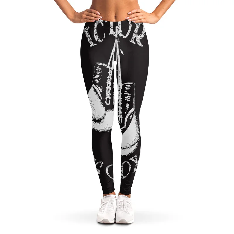 Markdowns Victory King Of Boxing Print Women's Leggings