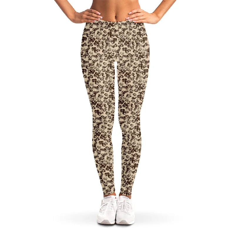 Savings Galore Vintage Coffee Bean Pattern Print Women's Leggings