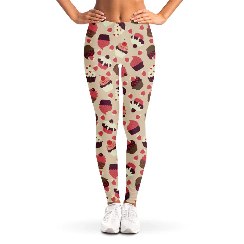 Special Discount Vintage Cupcake Pattern Print Women's Leggings