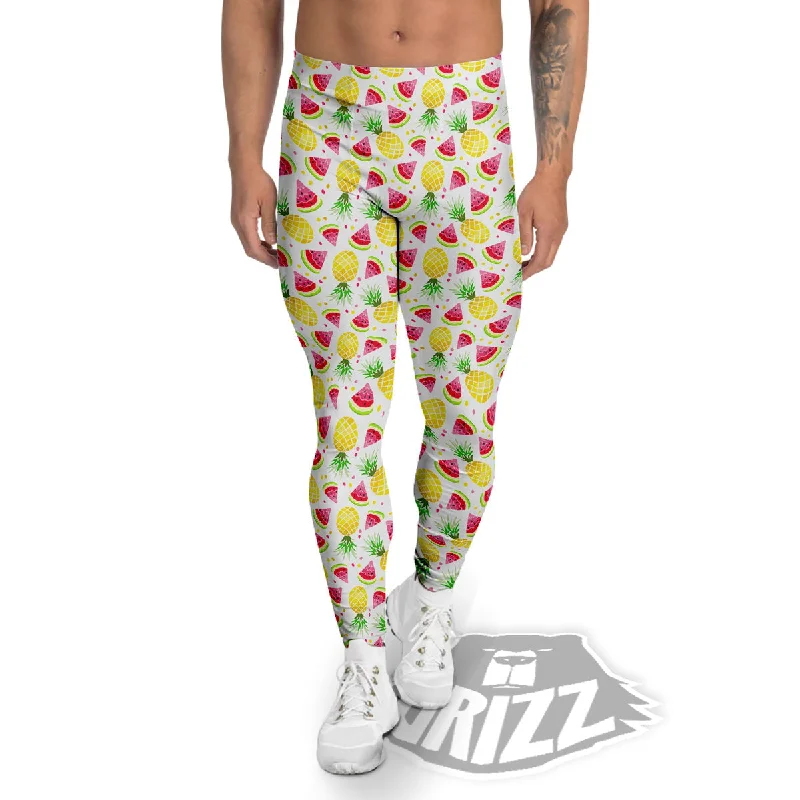 Price Fest Watermelon Cute Pineapple Print Pattern Men's Leggings