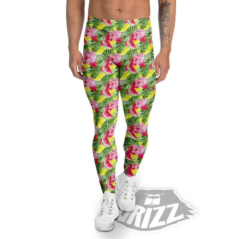 Discount Extravaganza Watermelon Cute Tropical Print Pattern Men's Leggings