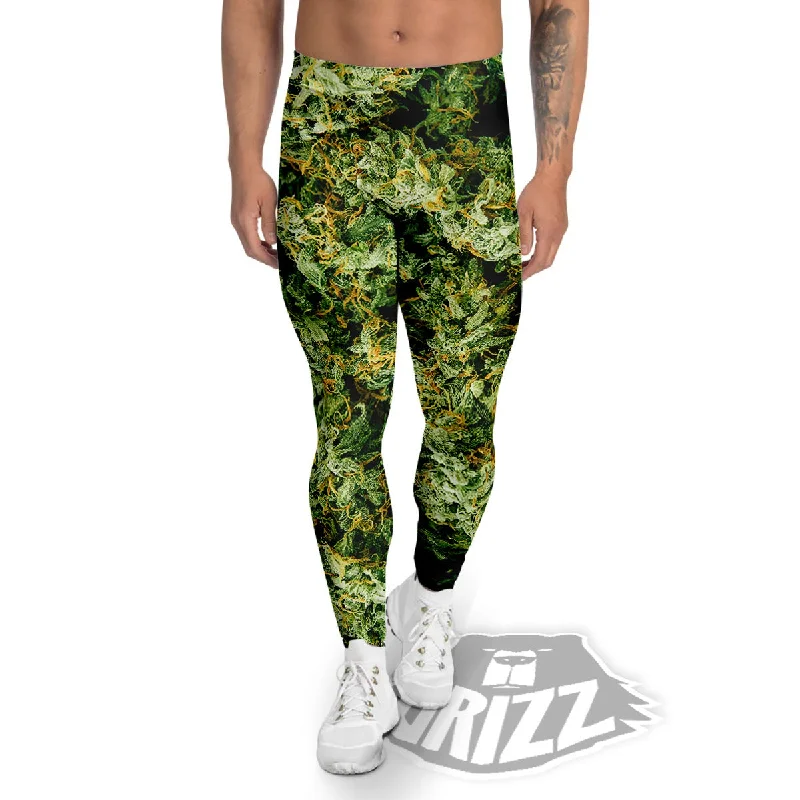 Grand Opening Sale Weed Green Print Men's Leggings