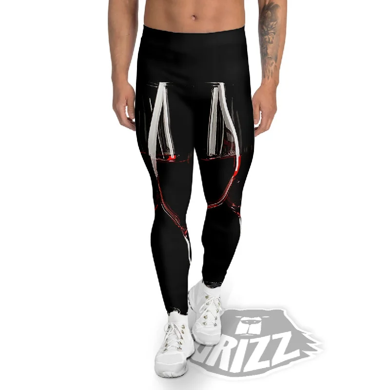 Limited Time Offer Wine Glasses Print Men's Leggings
