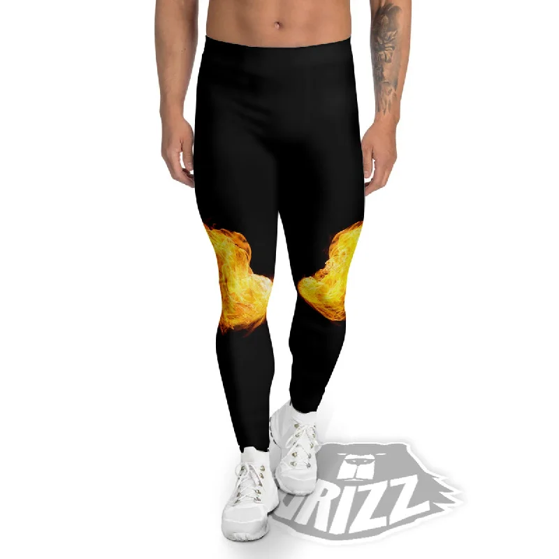 Special Discount Wings Flame Print Men's Leggings
