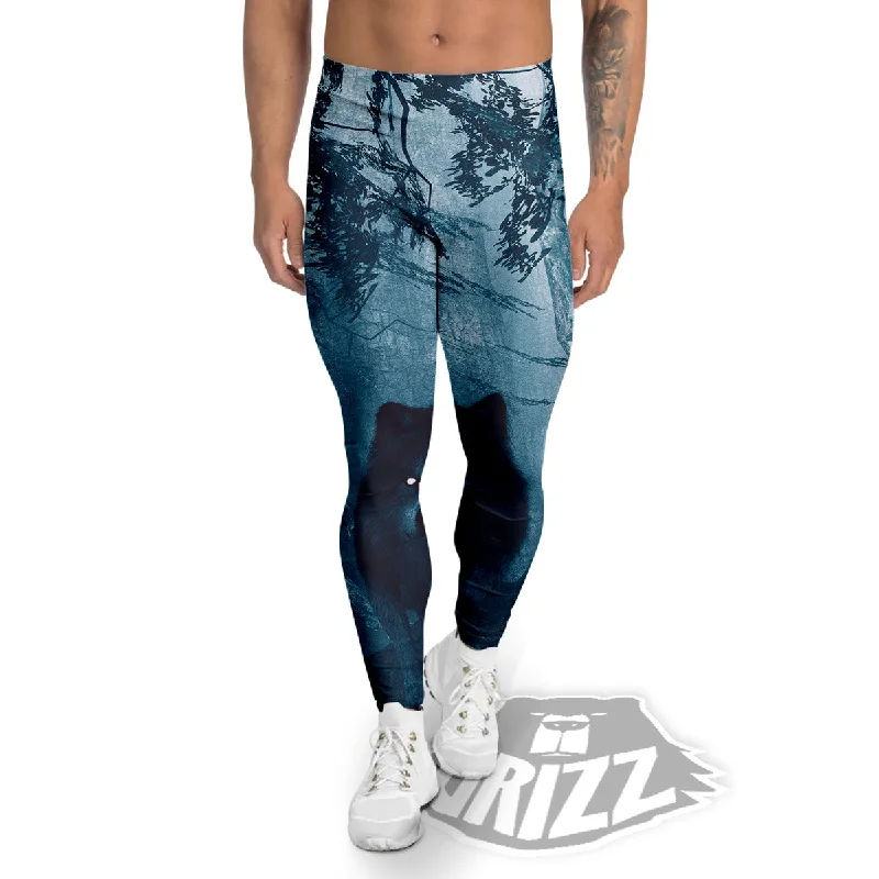 Blowout Deals Wolf Jungle Print Men's Leggings