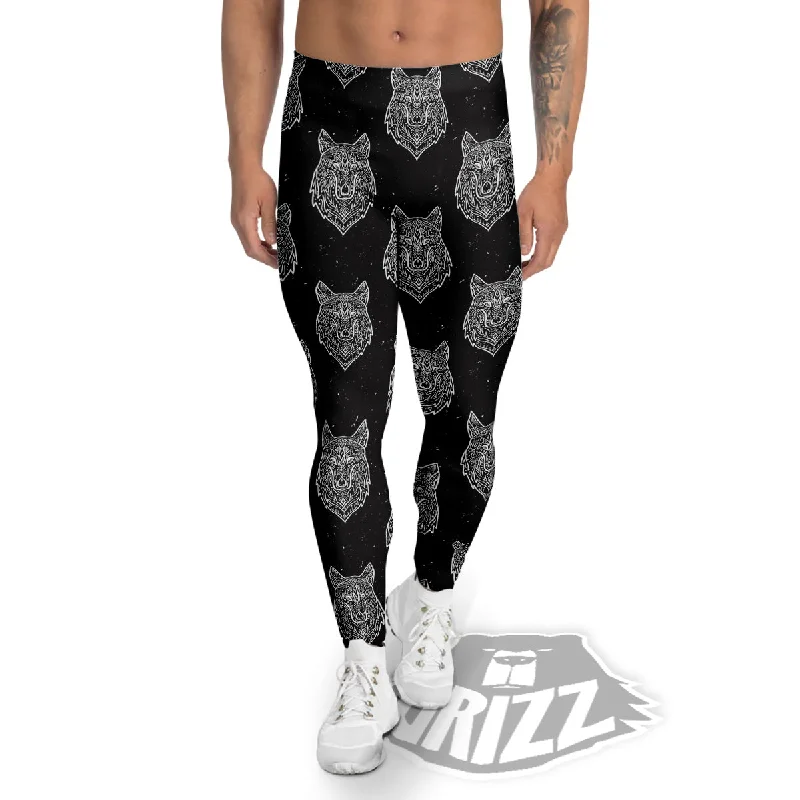 TIME-Limited Offer Wolf Native Tribal Print Pattern Men's Leggings
